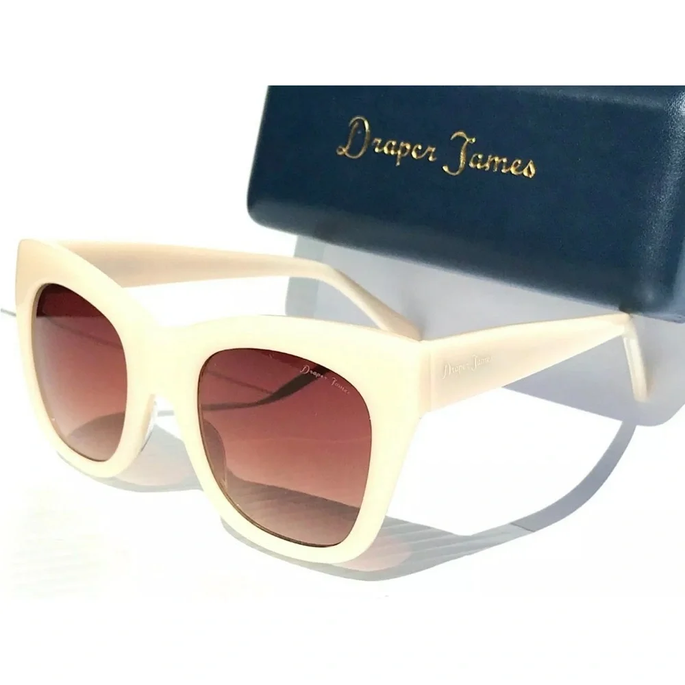 NEW Draper James ELOISE Ivory & Brown Designer Women's Sunglass SU 0032 91